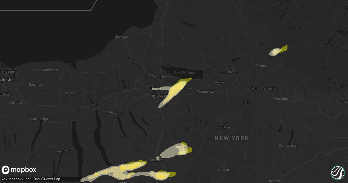 Hail map in Minoa, NY on August 27, 2026
