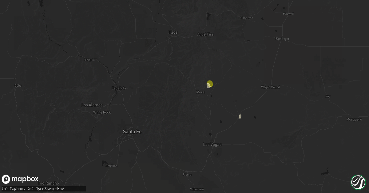 Hail map in Mora, NM on August 27, 2026