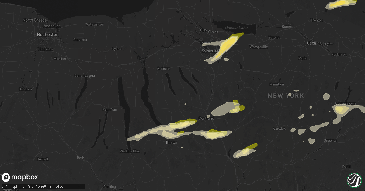 Hail map in Moravia, NY on August 27, 2026