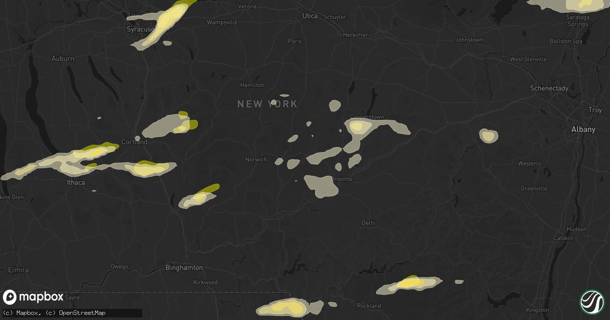 Hail map in Morris, NY on August 27, 2026