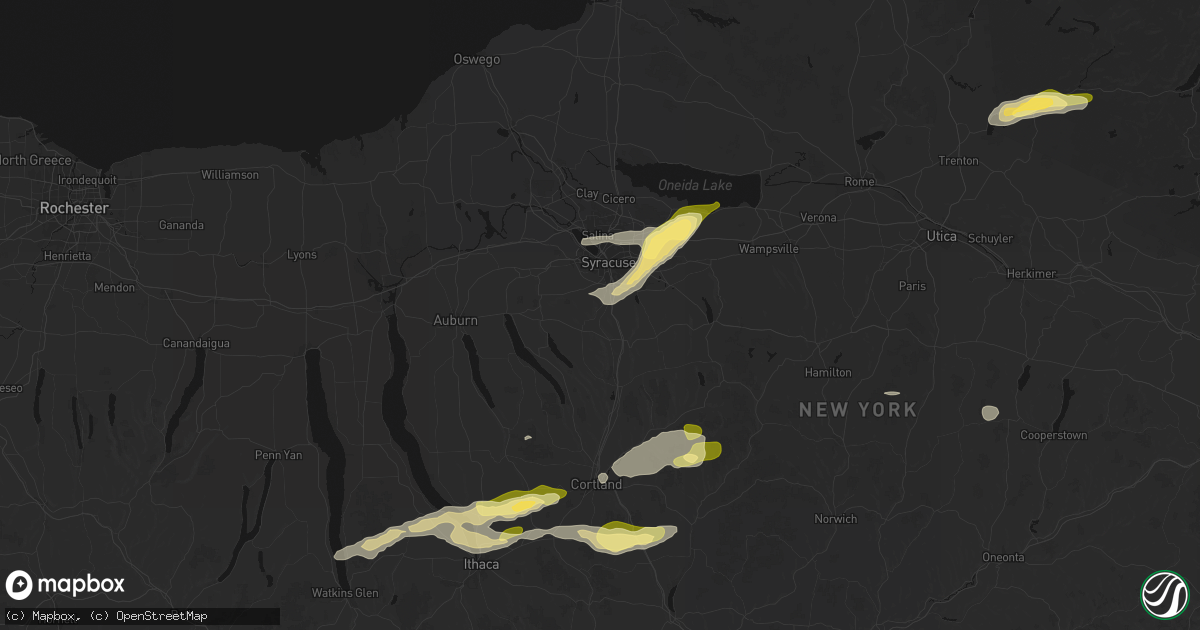 Hail map in Nedrow, NY on August 27, 2026