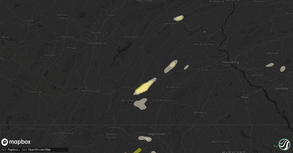 Hail map in Neelyton, PA on August 27, 2026