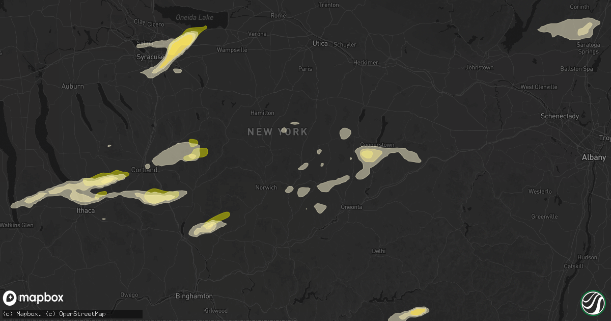 Hail map in New Berlin, NY on August 27, 2026