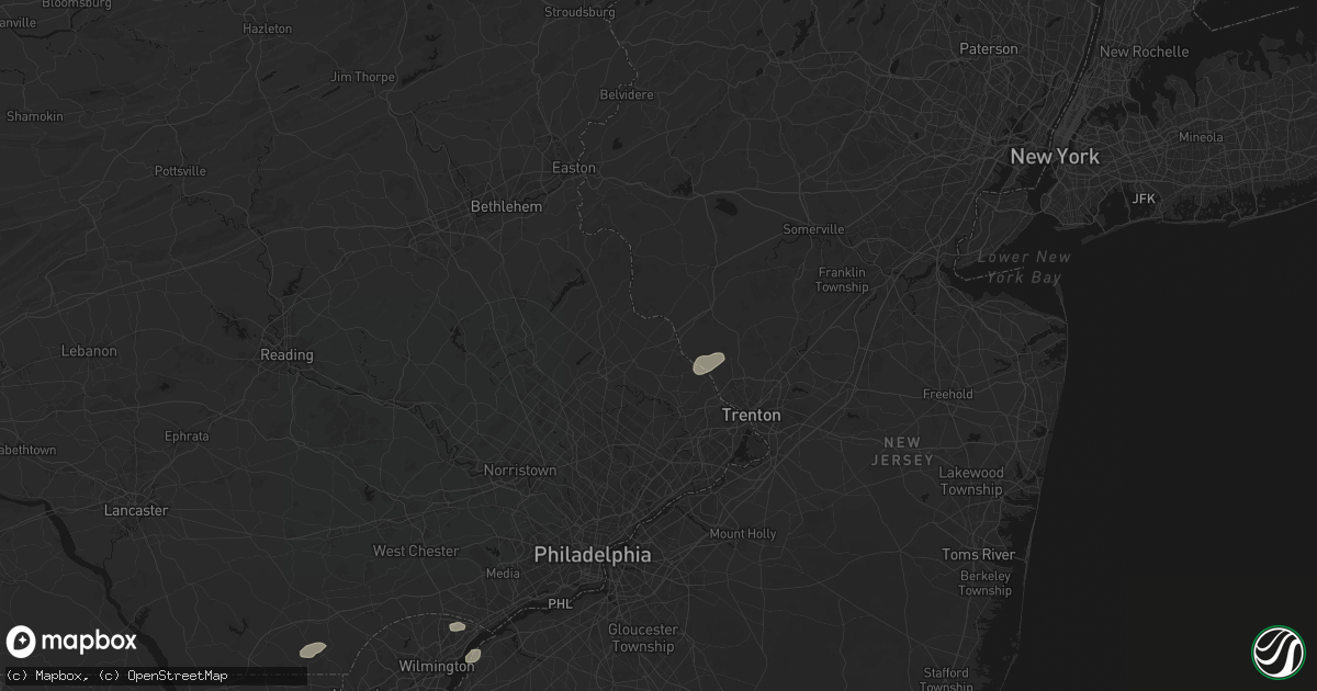 Hail map in New Hope, PA on August 27, 2026