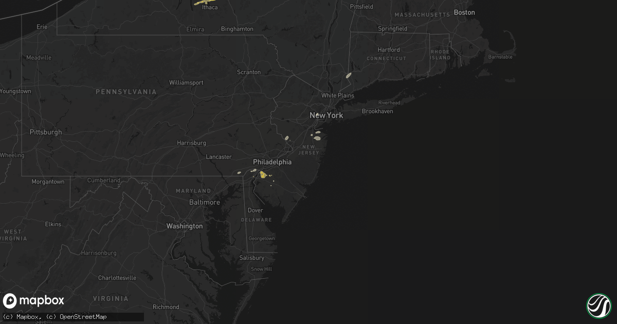 Hail map in New Jersey on August 27, 2026