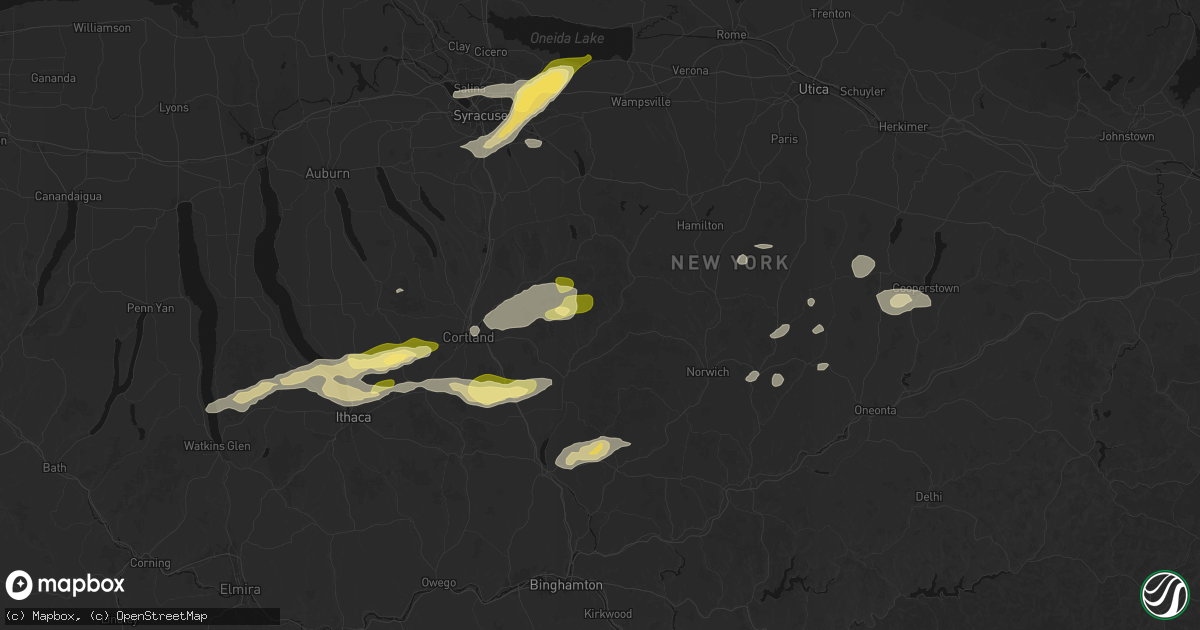 Hail map in North Pitcher, NY on August 27, 2026