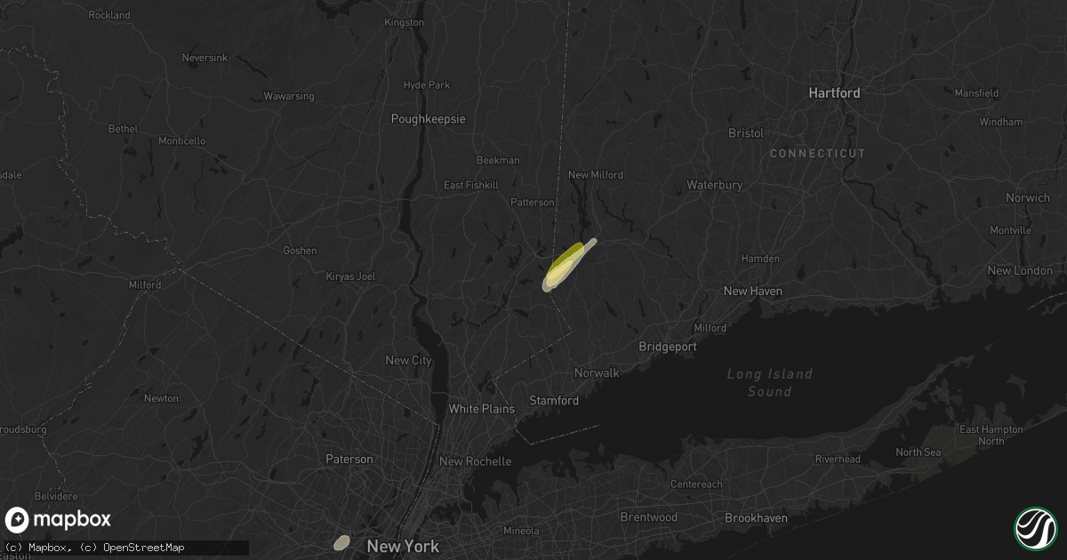 Hail map in North Salem, NY on August 27, 2026