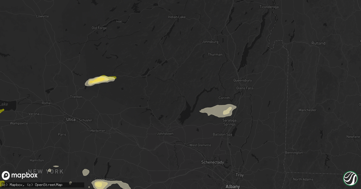 Hail map in Northville, NY on August 27, 2026