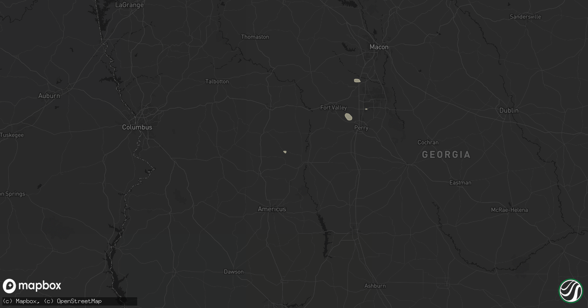 Hail map in Oglethorpe, GA on August 27, 2026