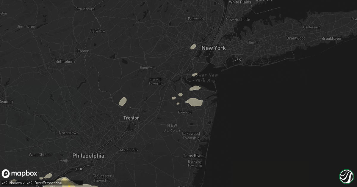 Hail map in Old Bridge, NJ on August 27, 2026