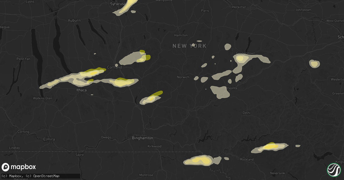 Hail map in Oxford, NY on August 27, 2026
