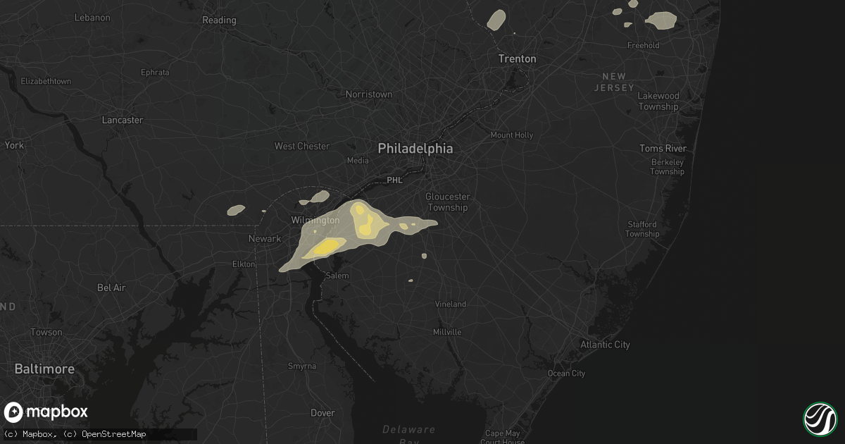 Hail map in Pitman, NJ on August 27, 2026