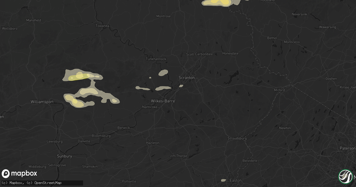 Hail map in Pittston, PA on August 27, 2026