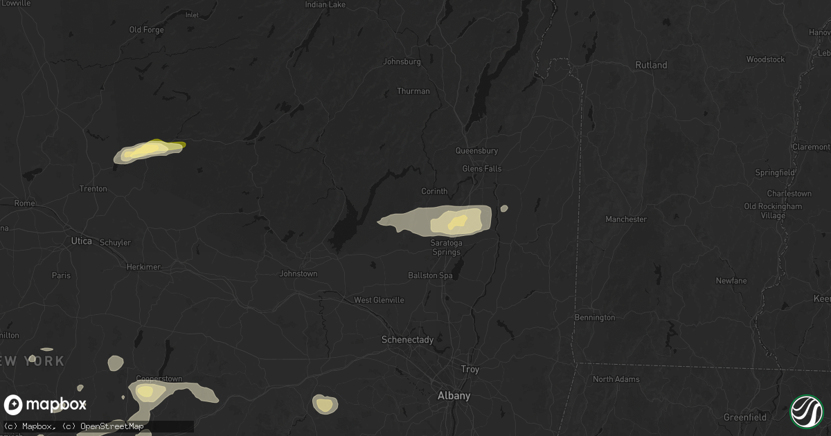Hail map in Porter Corners, NY on August 27, 2026