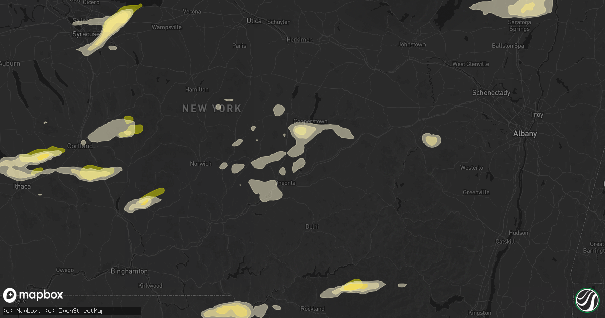 Hail map in Portlandville, NY on August 27, 2026
