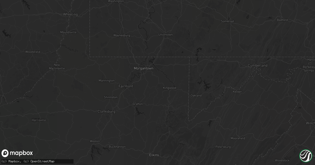Hail map in Reedsville, WV on August 27, 2026
