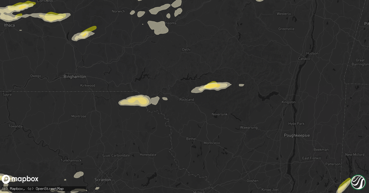 Hail map in Roscoe, NY on August 27, 2026