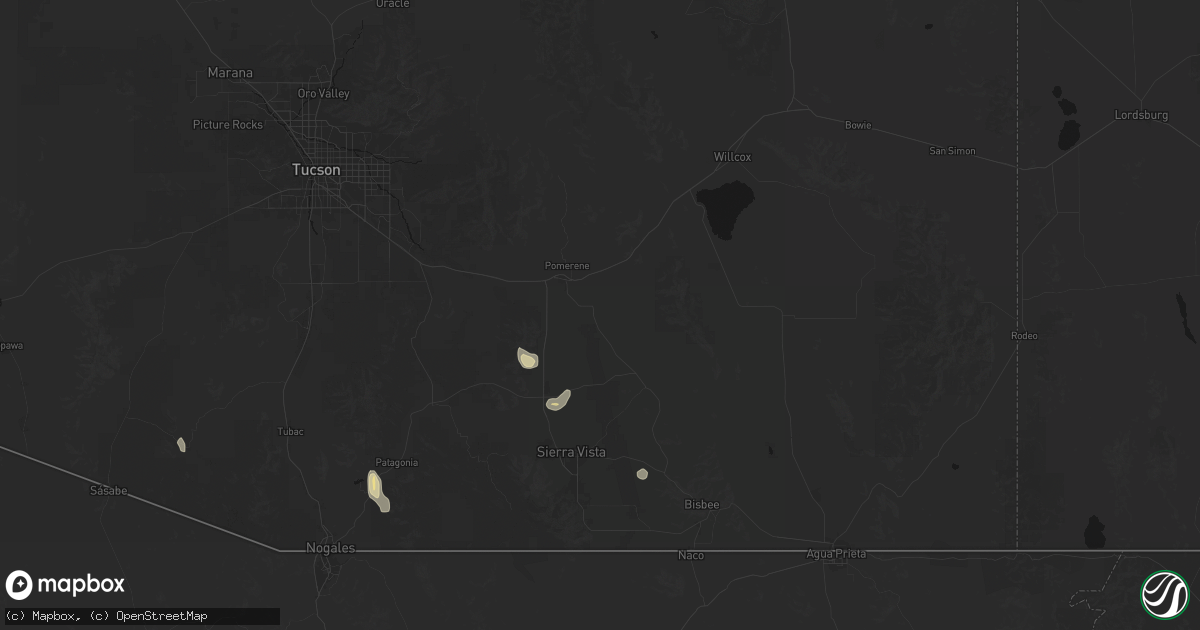 Hail map in Saint David, AZ on August 27, 2026
