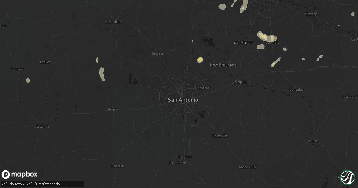 Hail map in San Antonio, TX on August 27, 2026