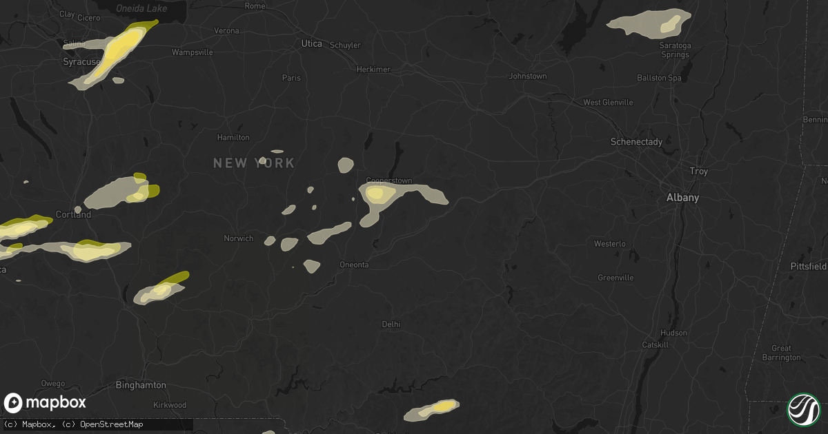 Hail map in Schenevus, NY on August 27, 2026