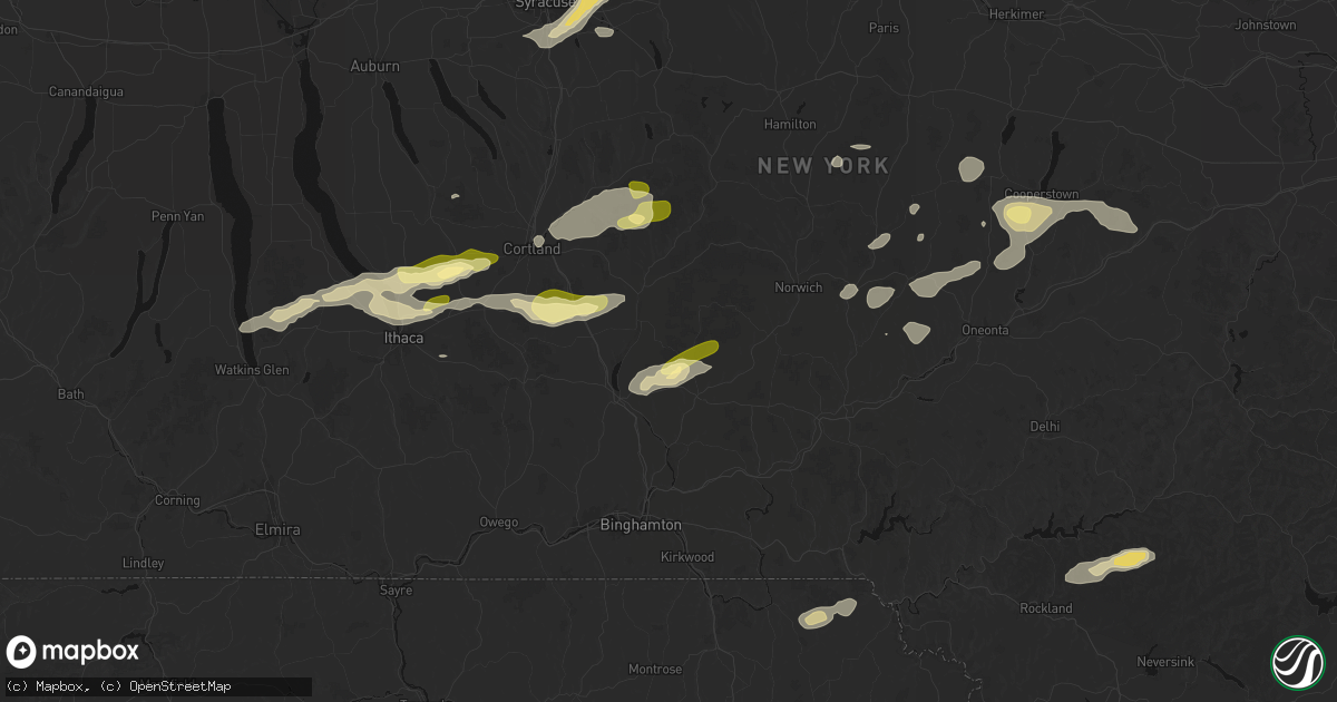 Hail map in Smithville Flats, NY on August 27, 2026