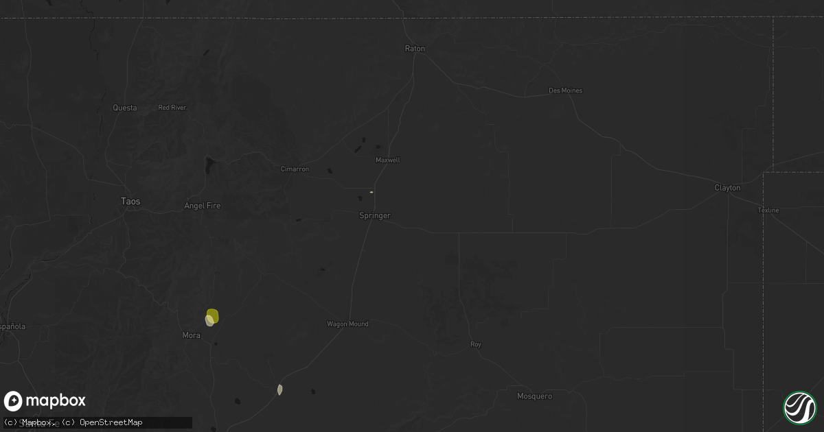 Hail map in Springer, NM on August 27, 2026