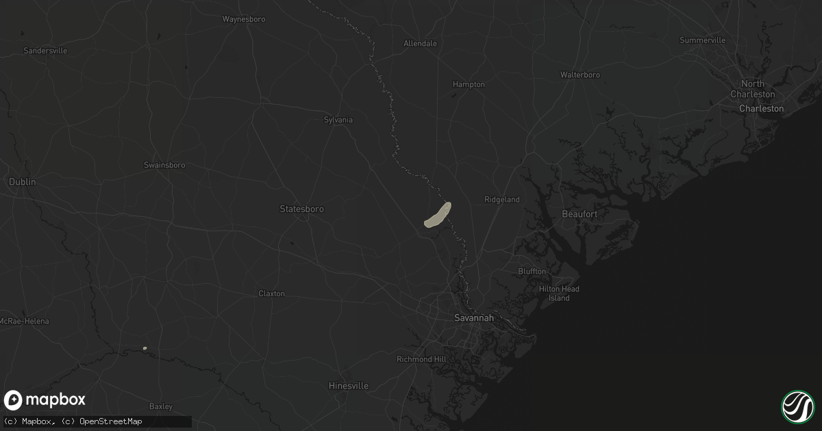Hail map in Springfield, GA on August 27, 2026