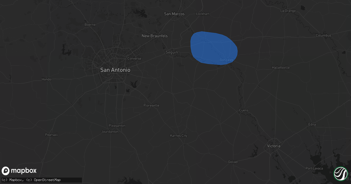 Hail map in Stockdale, TX on August 27, 2026