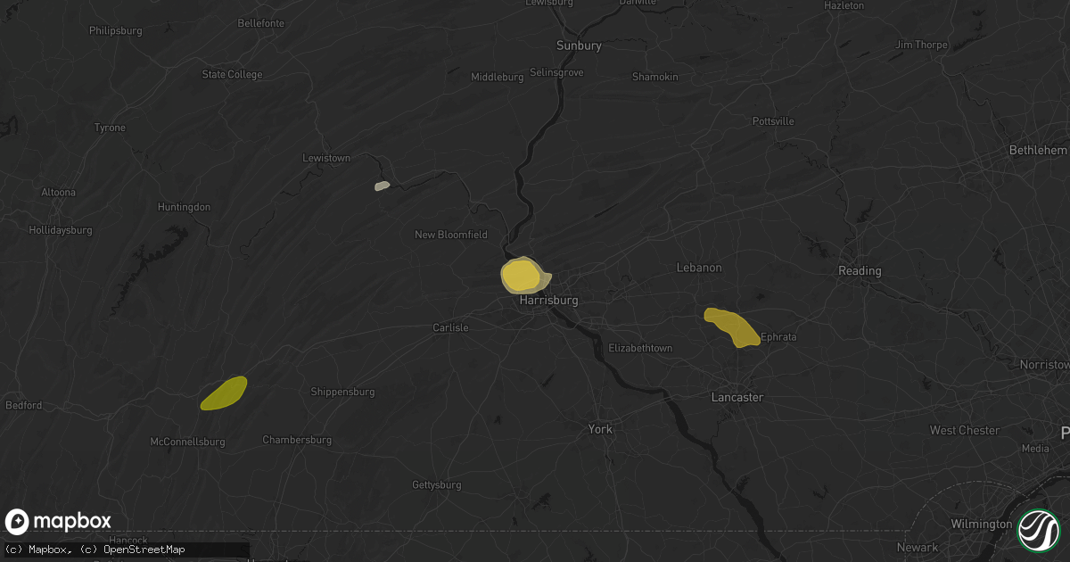Hail map in Summerdale, PA on August 27, 2026