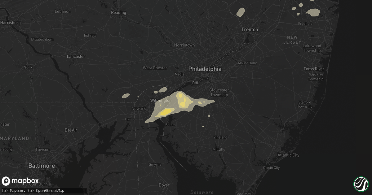 Hail map in Swedesboro, NJ on August 27, 2026