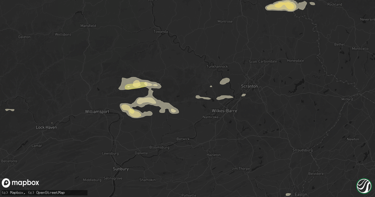 Hail map in Sweet Valley, PA on August 27, 2026