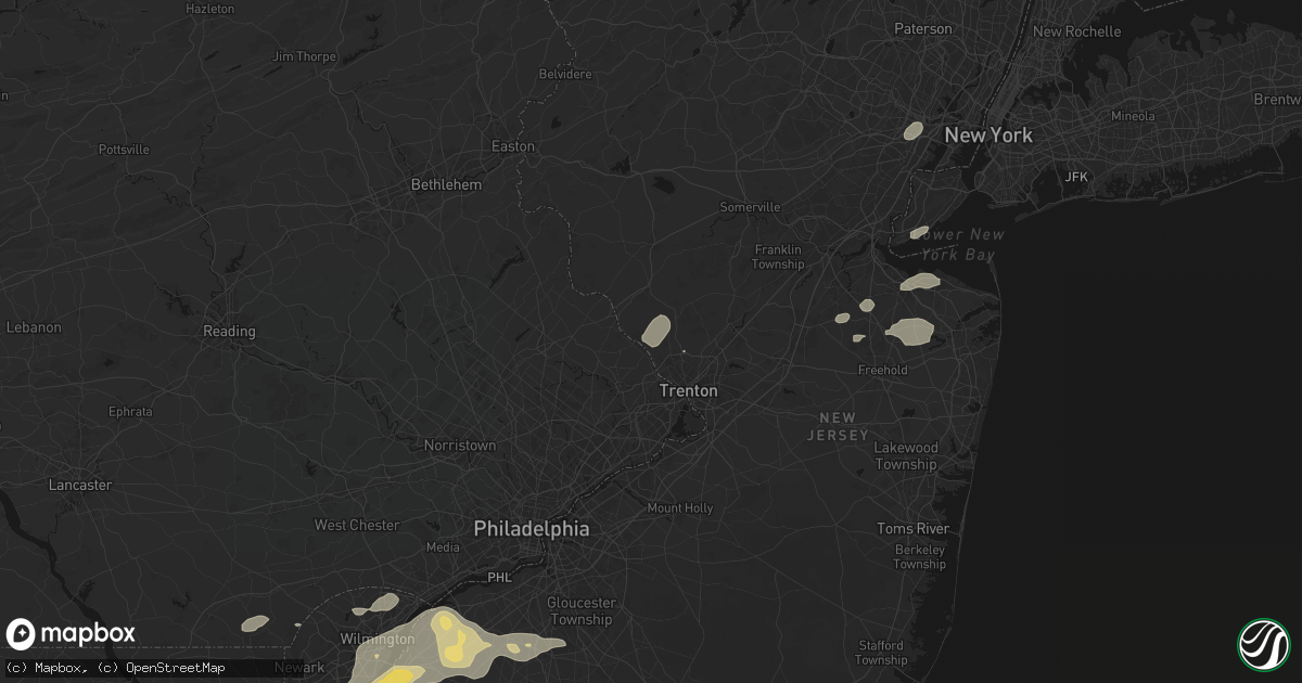 Hail map in Titusville, NJ on August 27, 2026