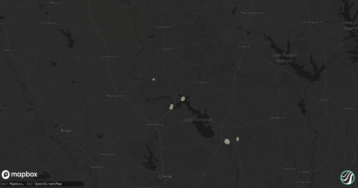 Hail map in Trinity, TX on August 27, 2026