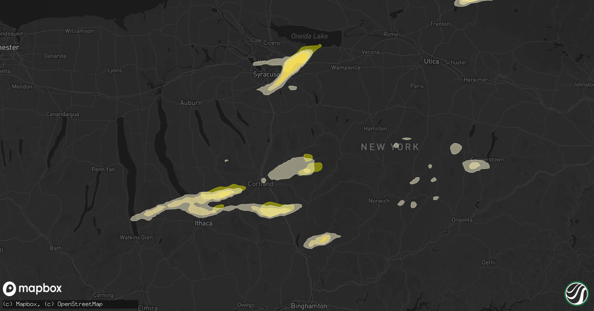 Hail map in Truxton, NY on August 27, 2026