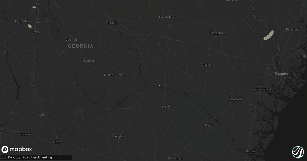 Hail map in Uvalda, GA on August 27, 2026