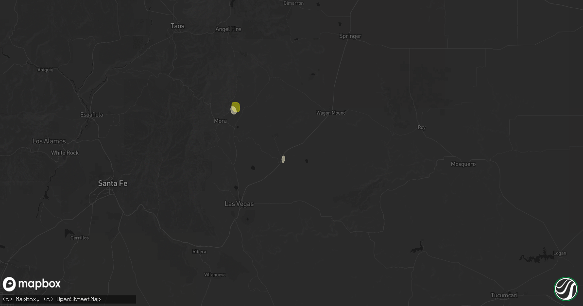 Hail map in Valmora, NM on August 27, 2026