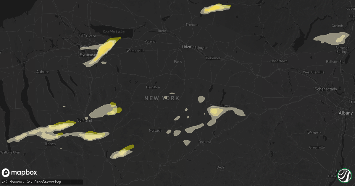 Hail map in West Edmeston, NY on August 27, 2026