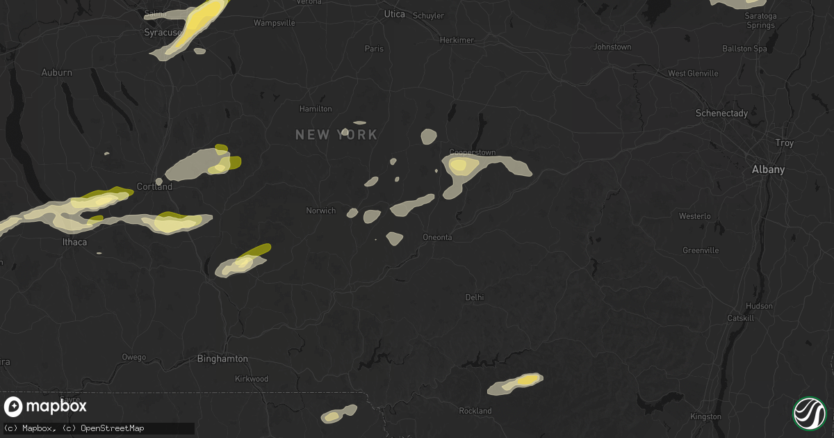 Hail map in West Oneonta, NY on August 27, 2026