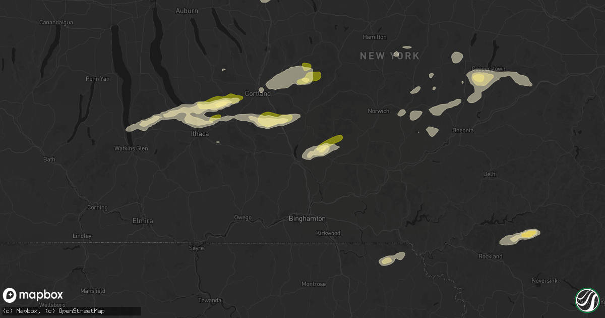 Hail map in Whitney Point, NY on August 27, 2026