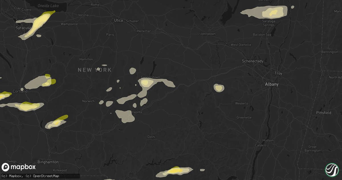 Hail map in Worcester, NY on August 27, 2026