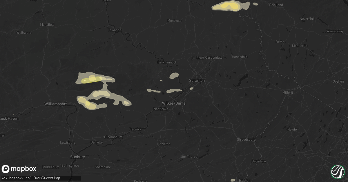 Hail map in Wyoming, PA on August 27, 2026