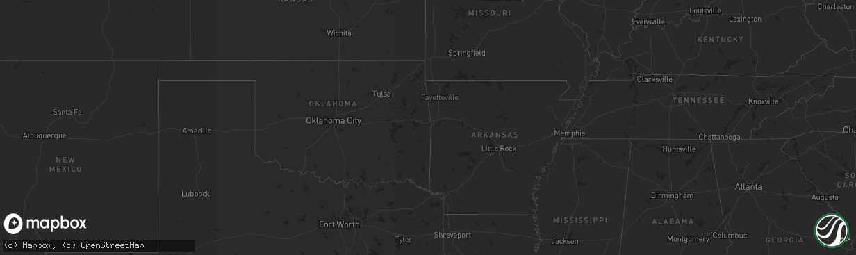 Hail map on August 28, 2012