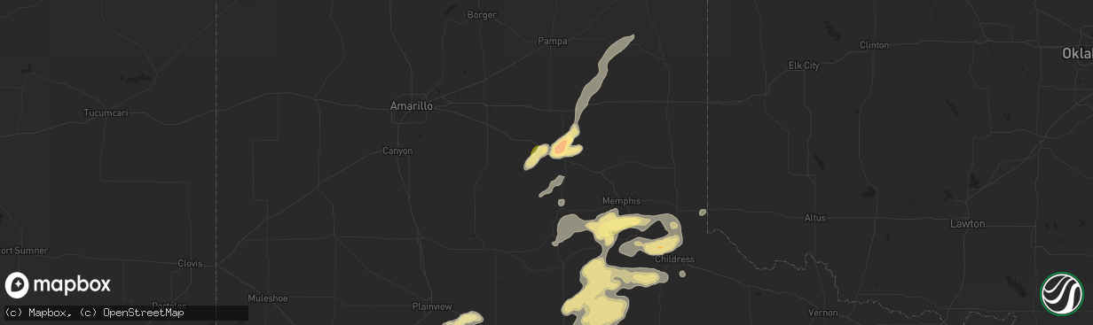 Hail map in Clarendon, TX on August 28, 2014