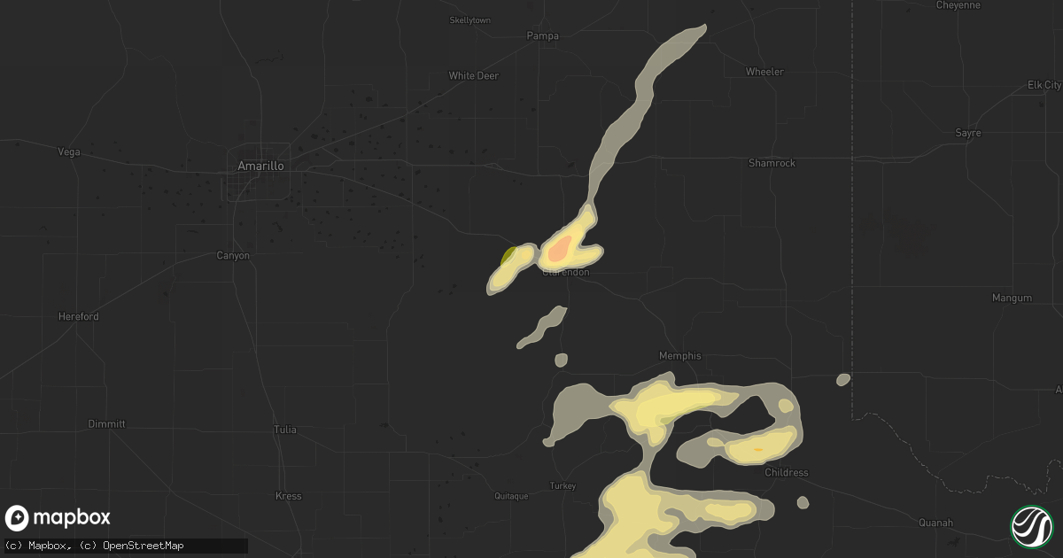 Hail map in Clarendon, TX on August 28, 2014