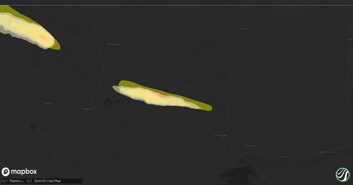 Hail map in Hinsdale, MT on August 28, 2014