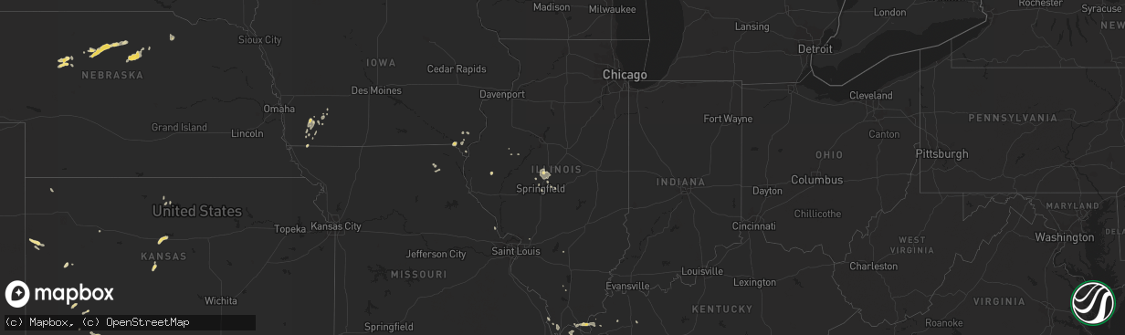 Hail map in Illinois on August 28, 2014