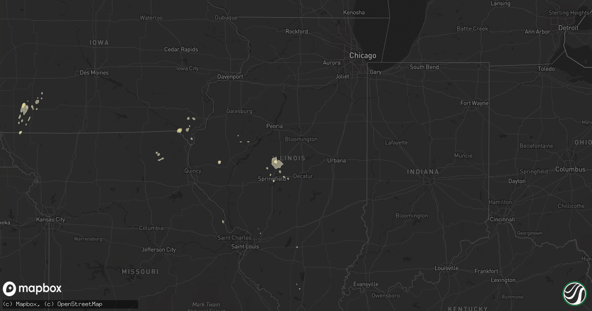 Hail map in Illinois on August 28, 2014