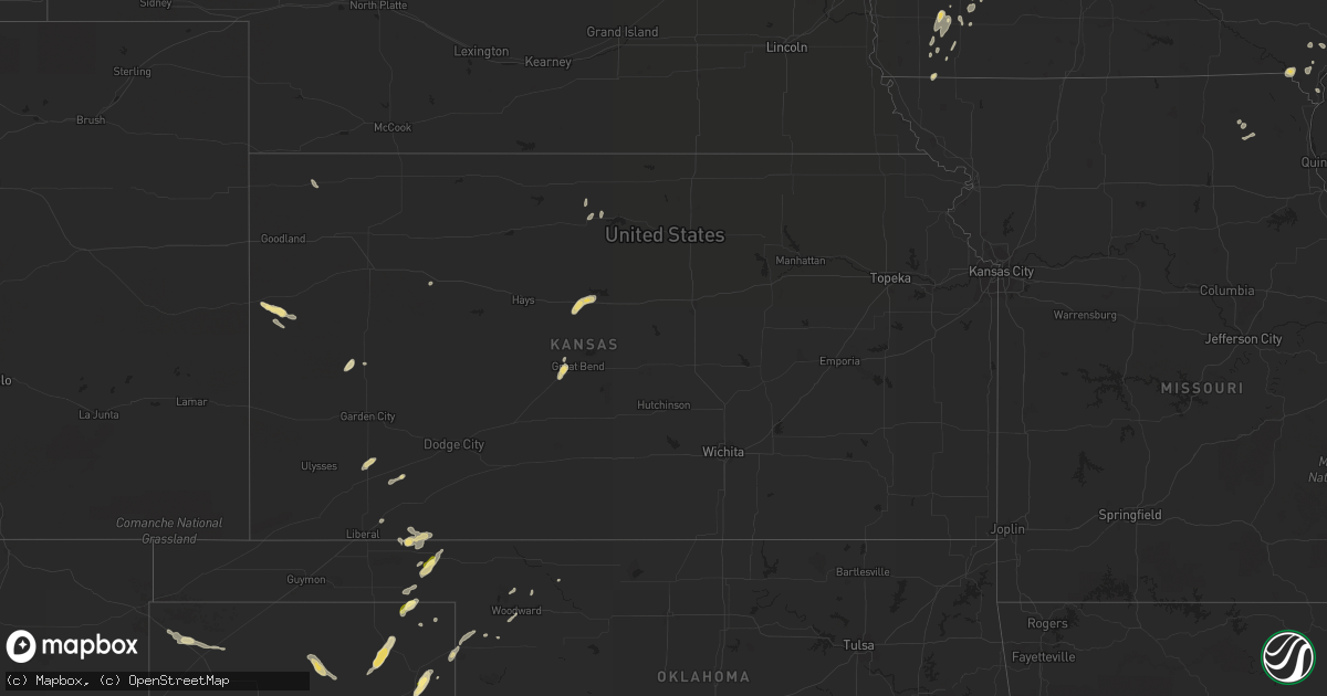 Hail map in Kansas on August 28, 2014