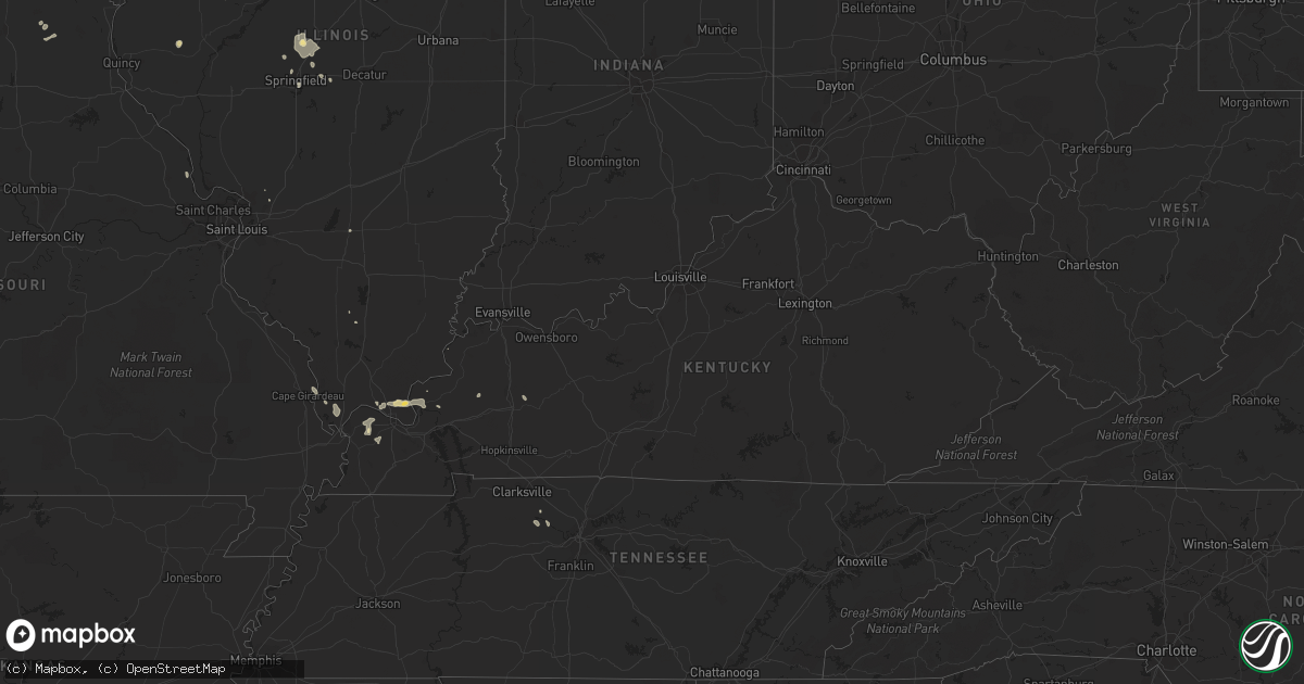 Hail map in Kentucky on August 28, 2014
