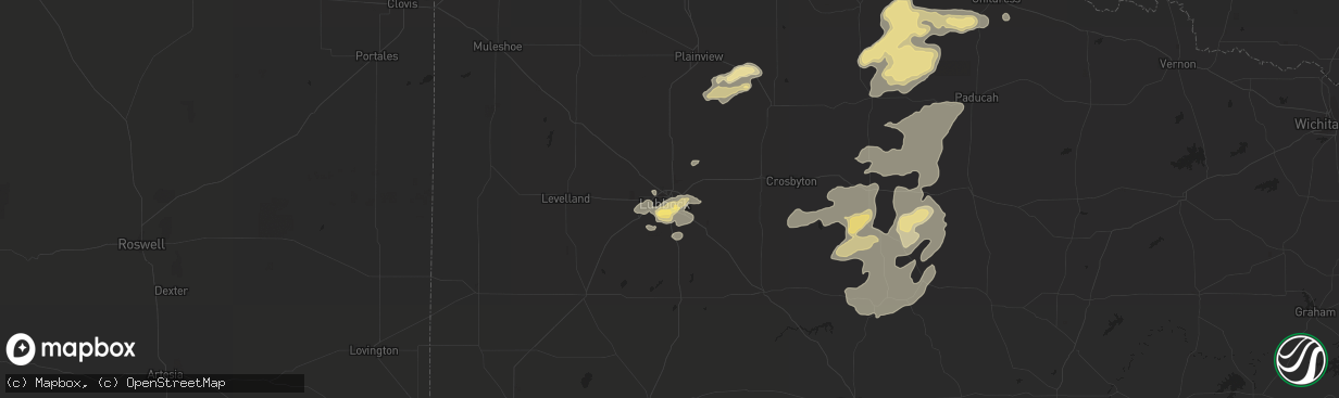 Hail map in Lubbock, TX on August 28, 2014